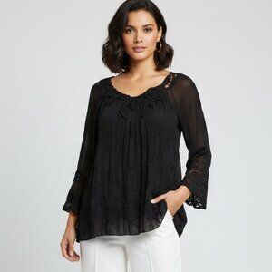 Beyond Capri Embroidered Silk Blouse